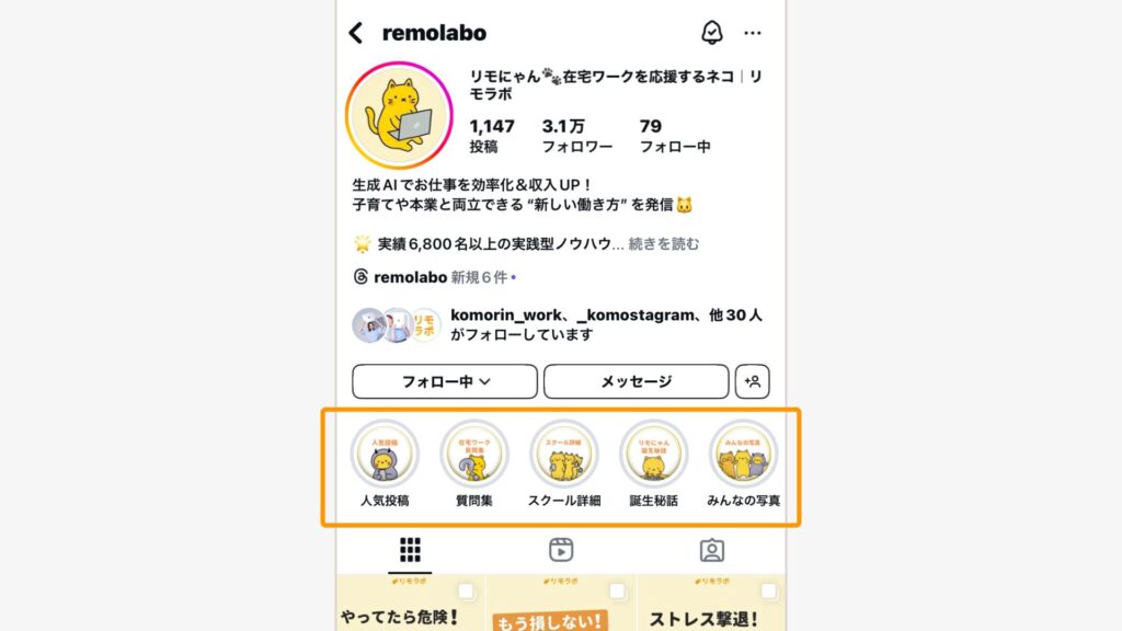 インスタ
リモにゃんのハイライト