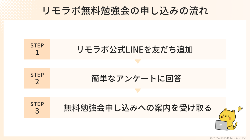 リモラボ無料勉強会の申し込みの流れ