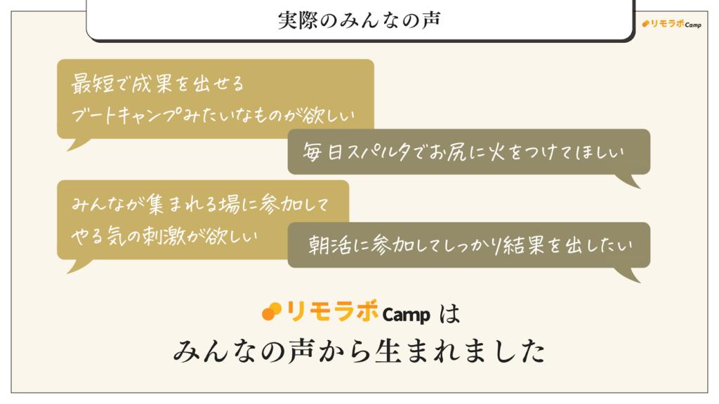 みんなの声から誕生したリモラボCamp