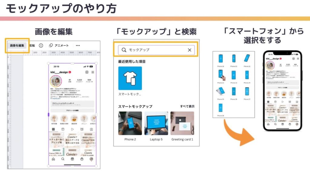 スマートモックアップを使った実際の画面