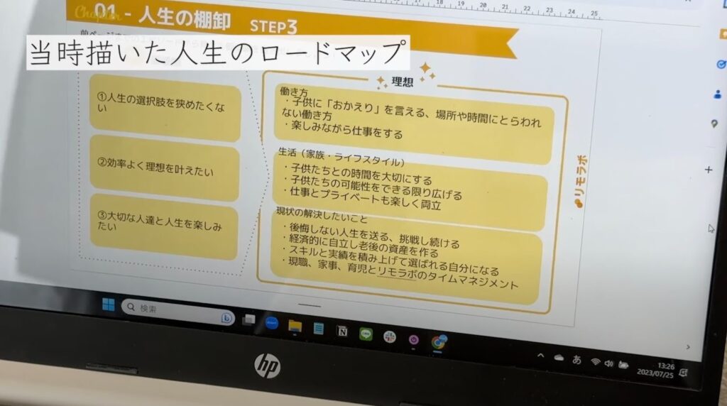 リモラボ参加当時に描いたロードマップ