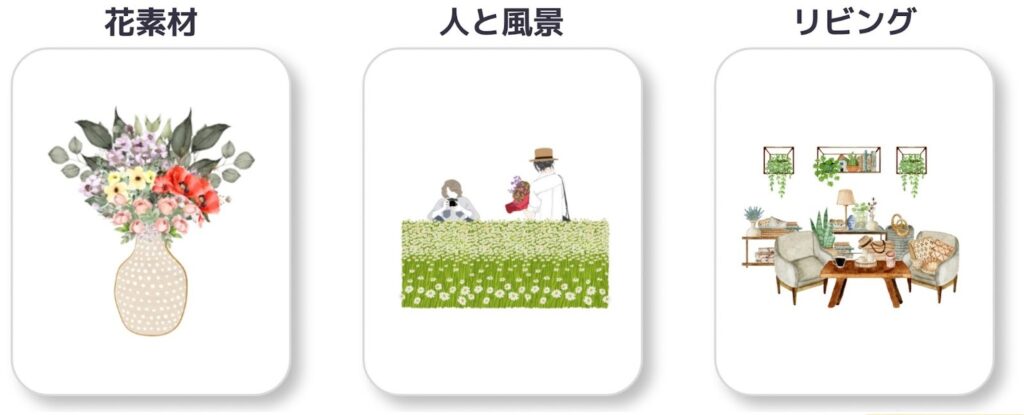 複数の素材を組み合わせて、1つの素材を作成した3例